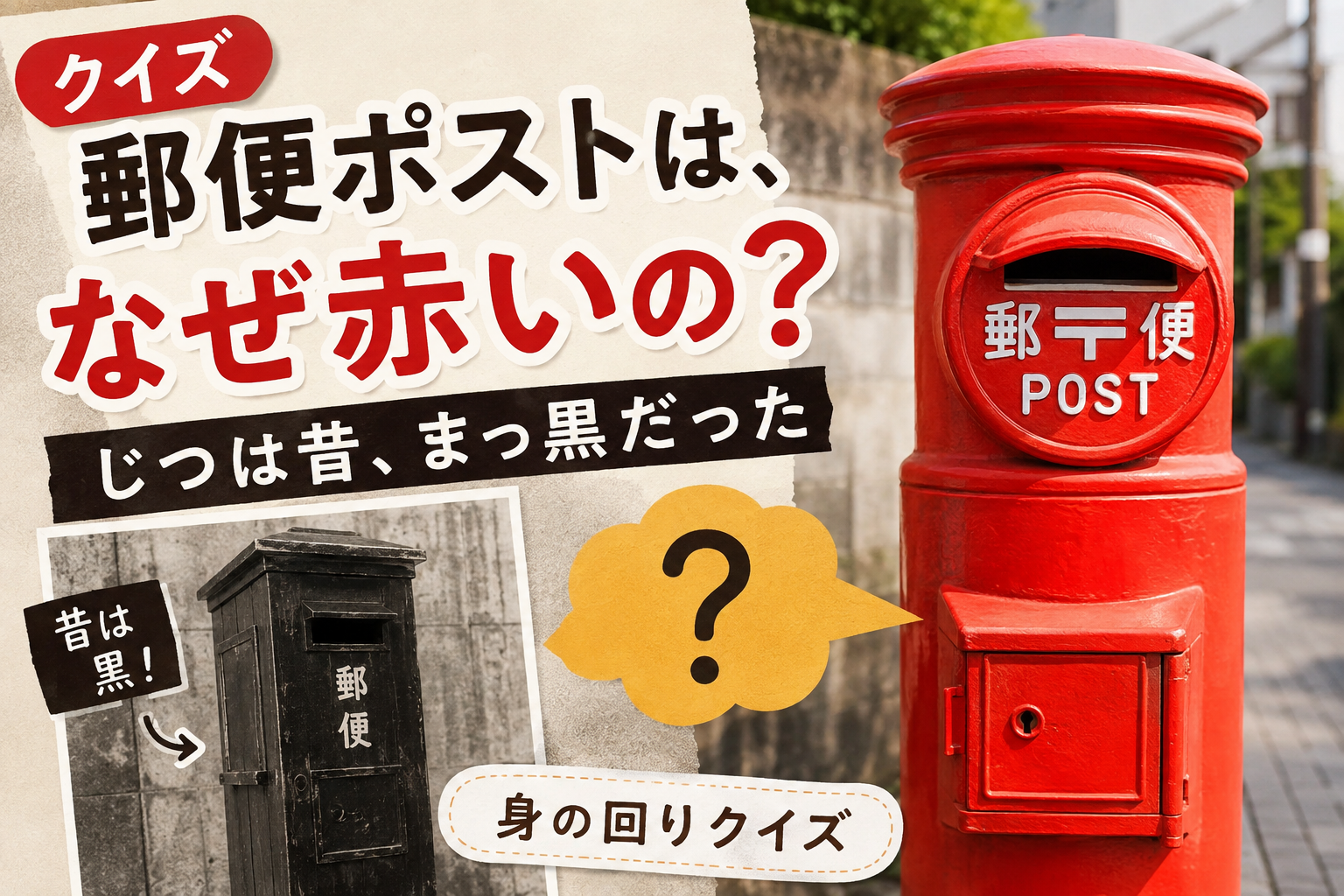 【クイズ】郵便ポストは、なぜ赤いの？