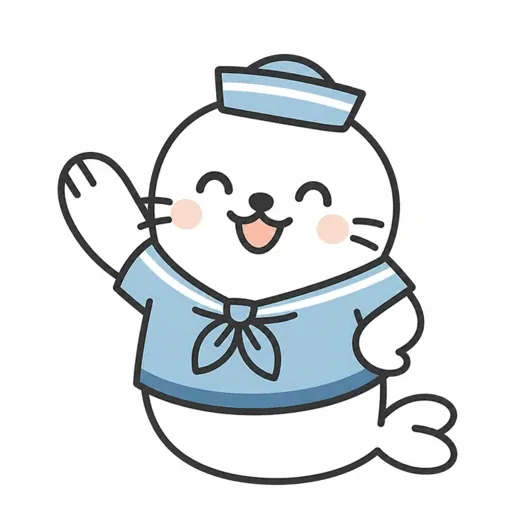 手を振るあざらし